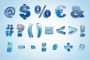 3D Frozen Ice Letters Set