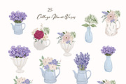 Cottagecore Vintage Floral Clipart, a Decorative Illustration by ElenaPlatovaArt (Thumbnail 9 of 14)