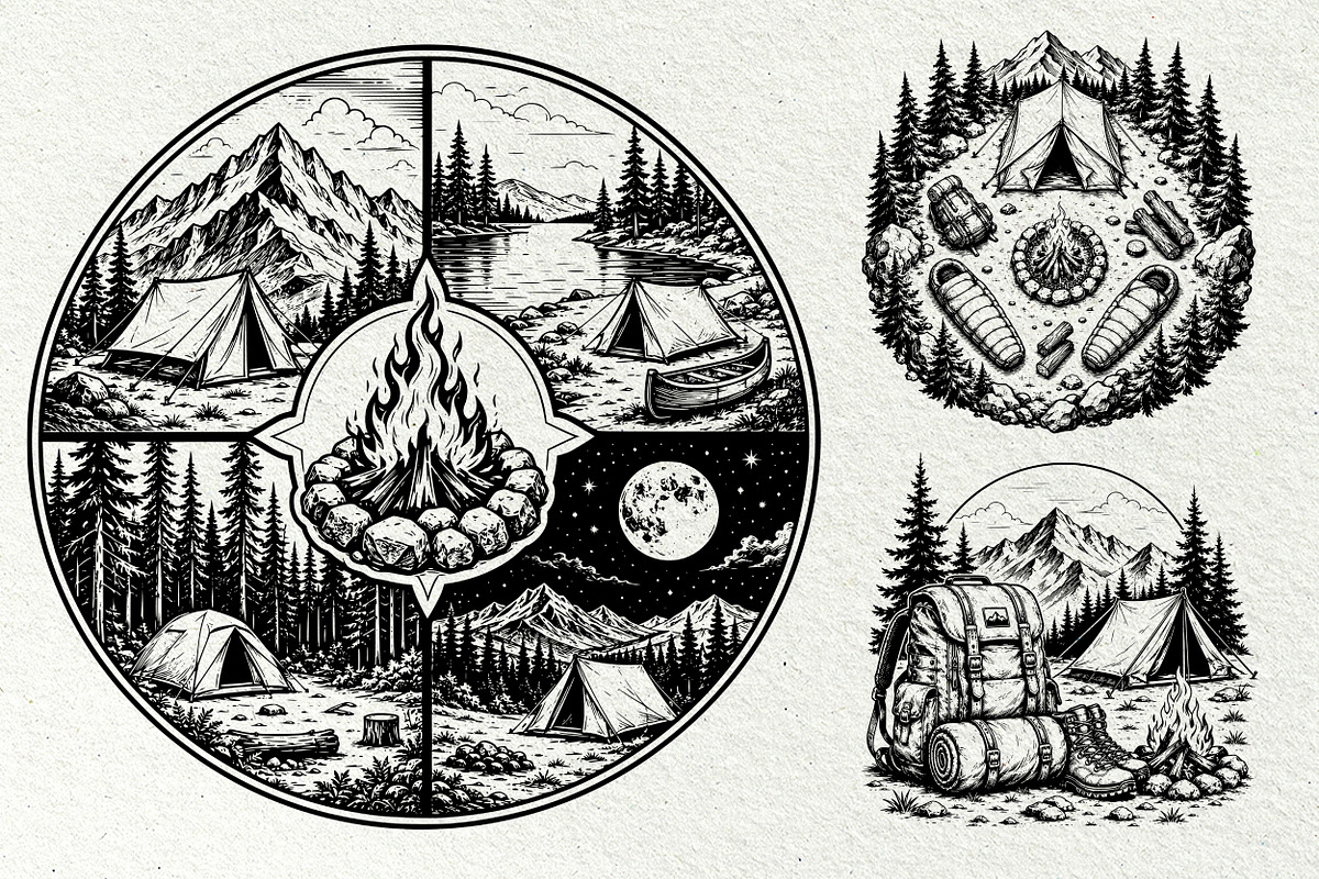 Camping Scenes Adventure Graphics, a Sport Illustration by DENIDigitalArtSudio (Photo 6 of 8)