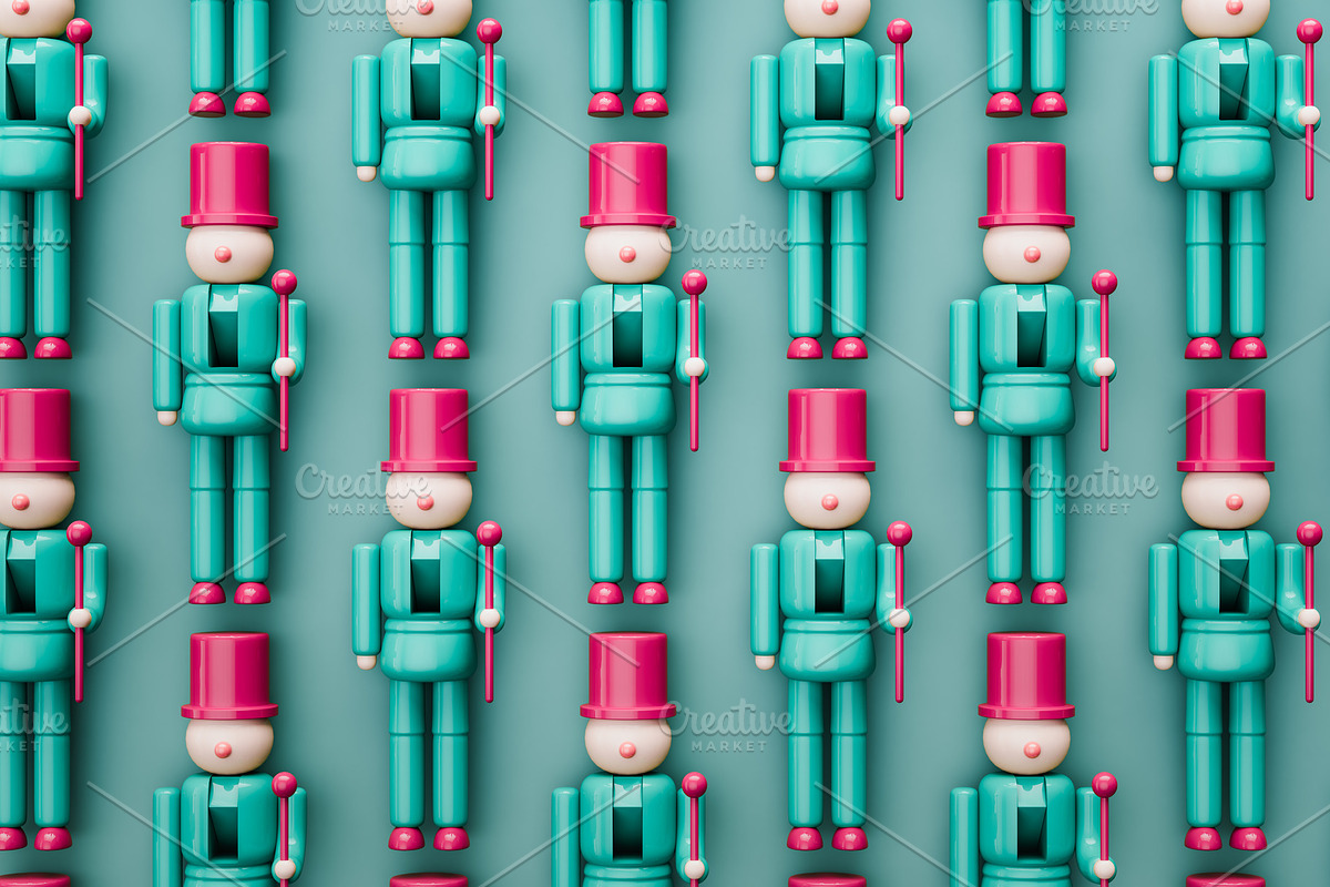 Nutcracker toys 3d rendering, a Decorative Illustration by Elisabeth Cölfen