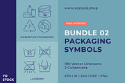 Packaging Symbols Bundle, an Outline Icon by vo.stock (Thumbnail 1 of 7)