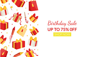Birthday Sale Landing Page Template, an Illustration by TopVectors