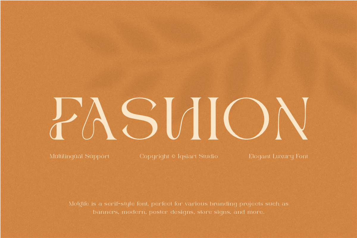 Molgife - Fashion Brand Font, a Serif Font by Iqsiart Studio (Photo 3 of 15)