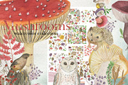 Watercolor mushrooms collection, a Pattern Graphic by ramika (Thumbnail 1 of 5)