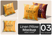 Linen Pillow Mockup, a Packaging Mockup by Permadi Creative (Thumbnail 1 of 5)