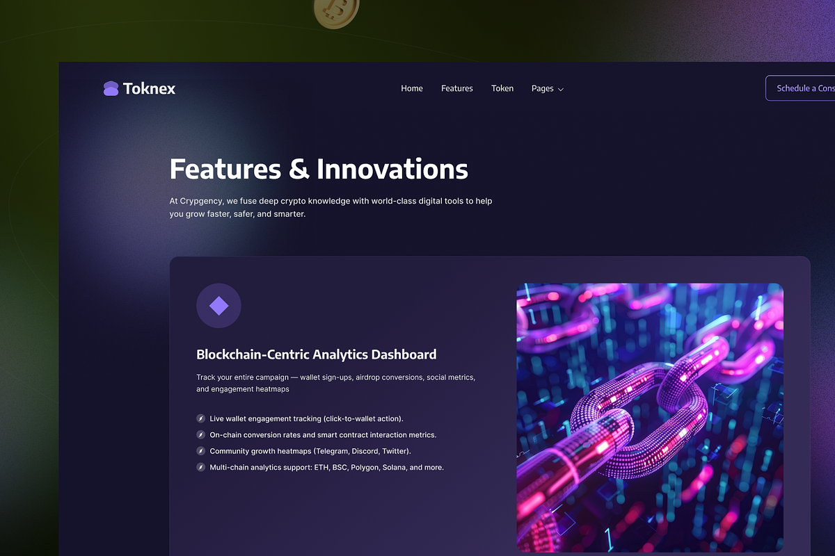 Toknex, Cryptocurrency HTML Template, a HTML Template by TNCFlow (Photo 3 of 5)
