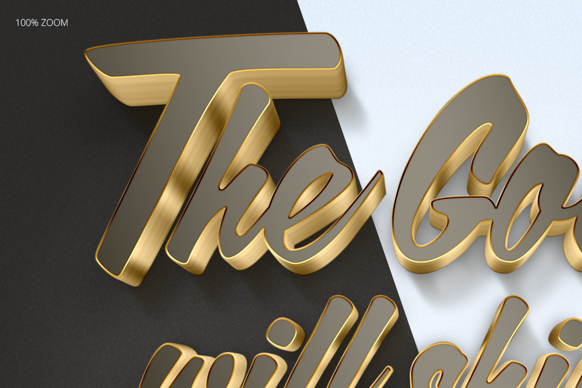 3D Gold Text Effects, a Layer Style Add-On by survivor (Photo 4 of 5)