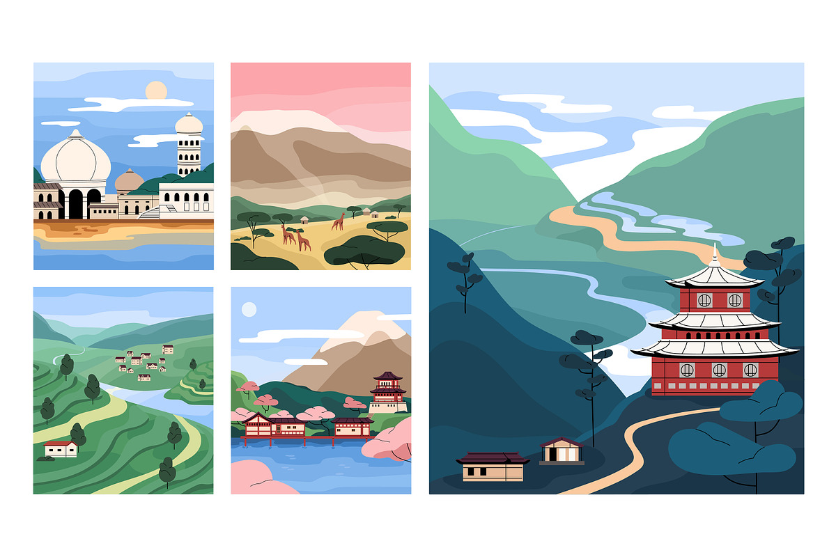 Nature landscapes, tea plantations, a Seasonal Illustration by PaperTrident (Photo 1 of 4)