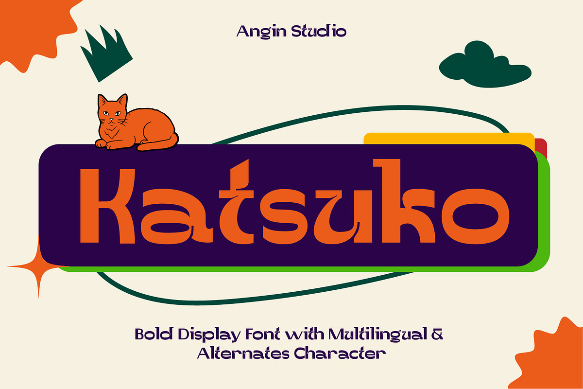 Katsuko – Bold Display Font, a Sans Serif Font by Angin Studio (Photo 1 of 12)
