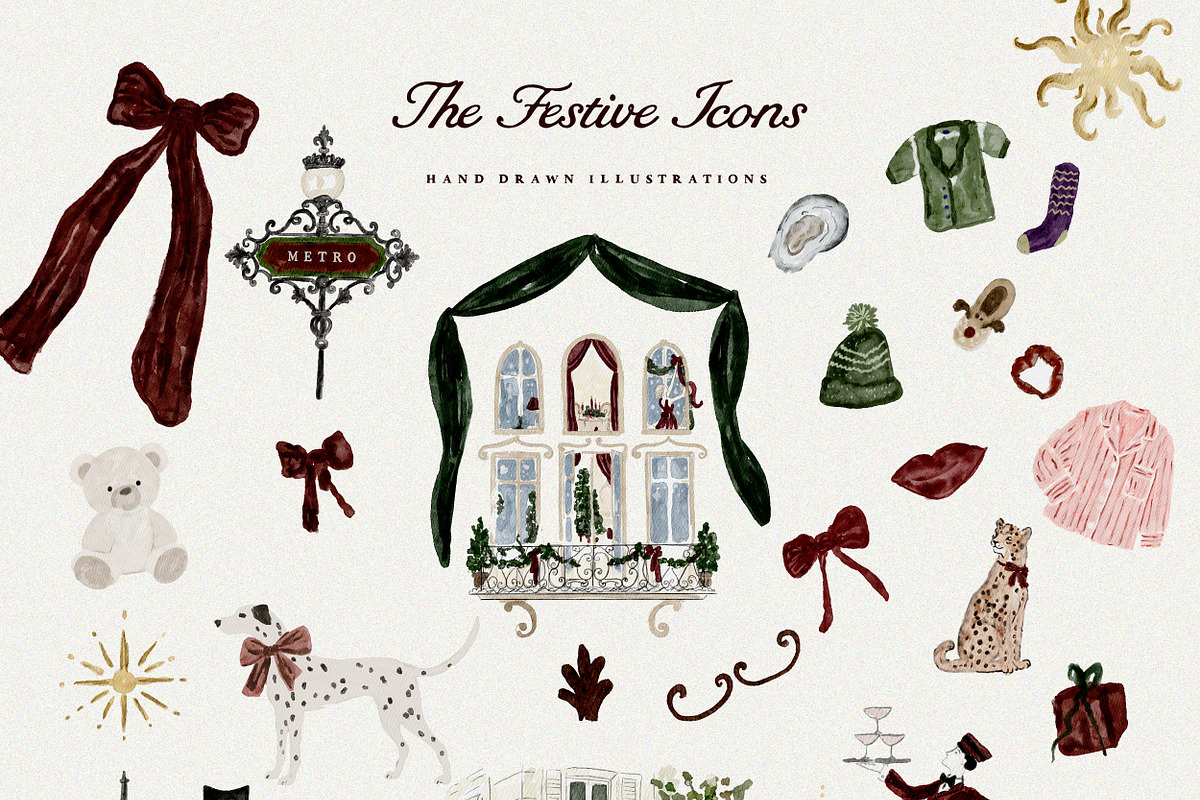 Hand Drawn Christmas Watercolor Set, an Object Graphic by Laras Wonderland (Photo 7 of 12)