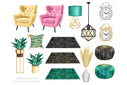 Home Clip Art, furniture design, a Decorative Illustration by Collart Studio (Thumbnail 4 of 9)