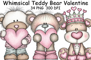 Whimsical Teddy Bear Valentine Clipa, a Graphic by CraftArtStudio (Thumbnail 1 of 6)