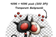 Whimsical Cat Birthday Clipart Set, an Illustration by one-touch (Thumbnail 10 of 16)