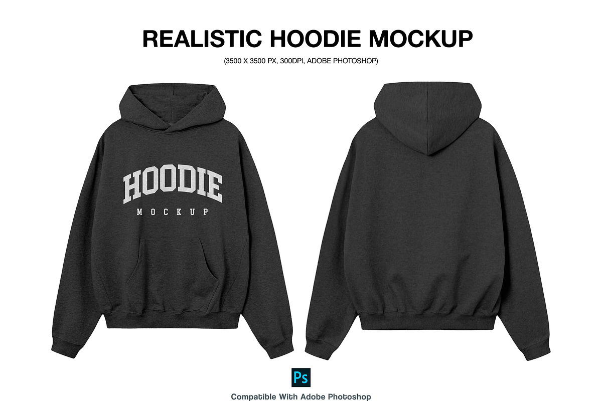 Realistic Regular Hoodie Mockup, a Hoody Mockup by Irhasalfahad (Photo 1 of 6)