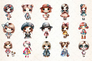 Fashion Girl Clipart Set, an Illustration by DreamCafeArt (Thumbnail 2 of 5)