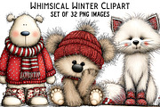 Whimsical Winter Clipart Bundle, an Illustration by Craft Nest (Thumbnail 1 of 9)