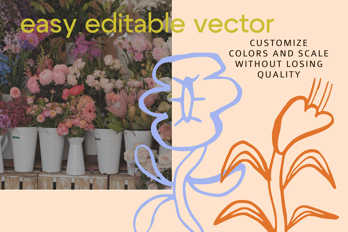 Quirky Florals Hand Drawn collection, an Object Illustration by Lena Nikolaeva (Photo 6 of 12)