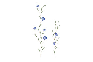 Delicate watercolor blue flowers and, an Object Illustration by okskukuruza