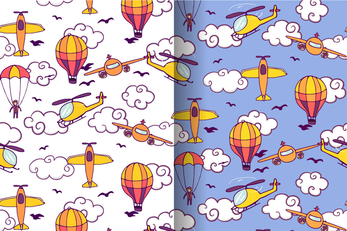 Vintage aviation patterns, a Pattern Graphic by merion_merion (Photo 7 of 9)
