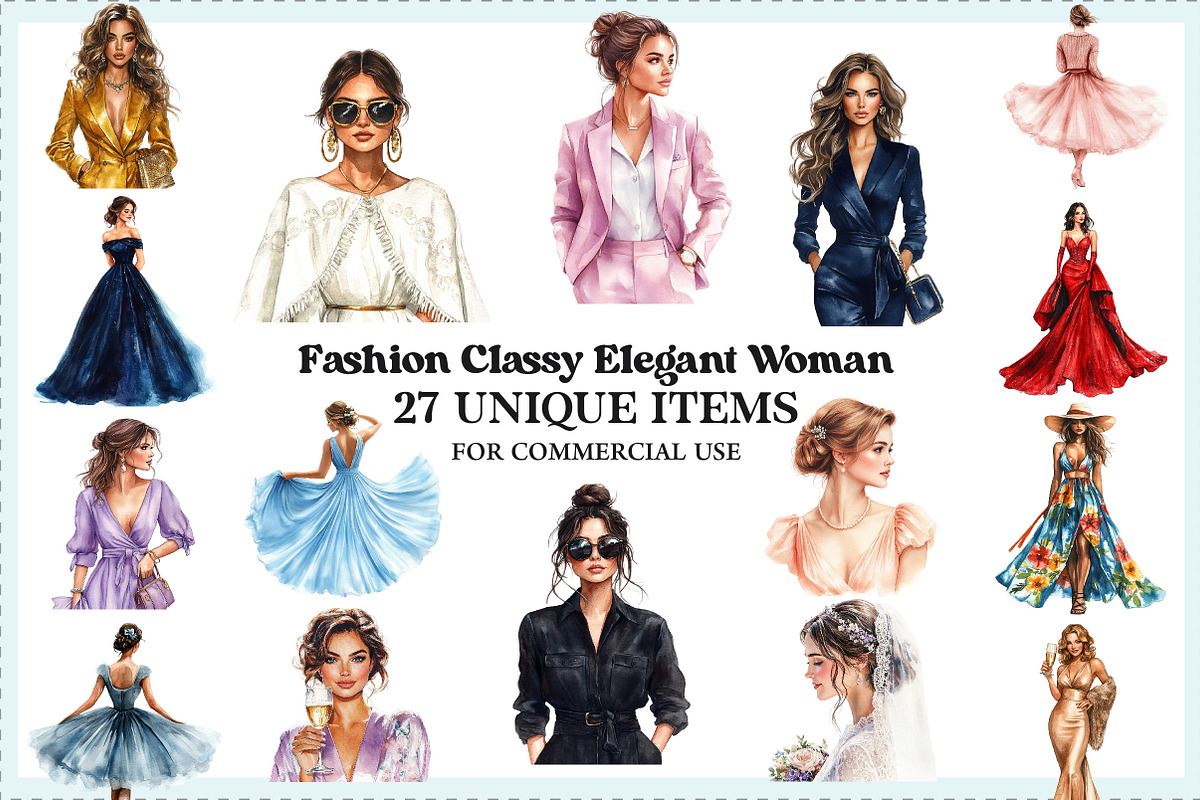 Fashion Classy Elegant Woman Clipart, an Illustration by Craft Nest (Photo 1 of 5)