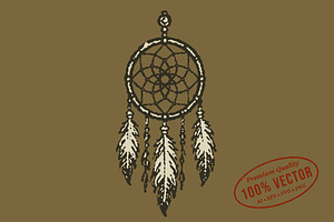 Vintage Dreamcatcher Illustration