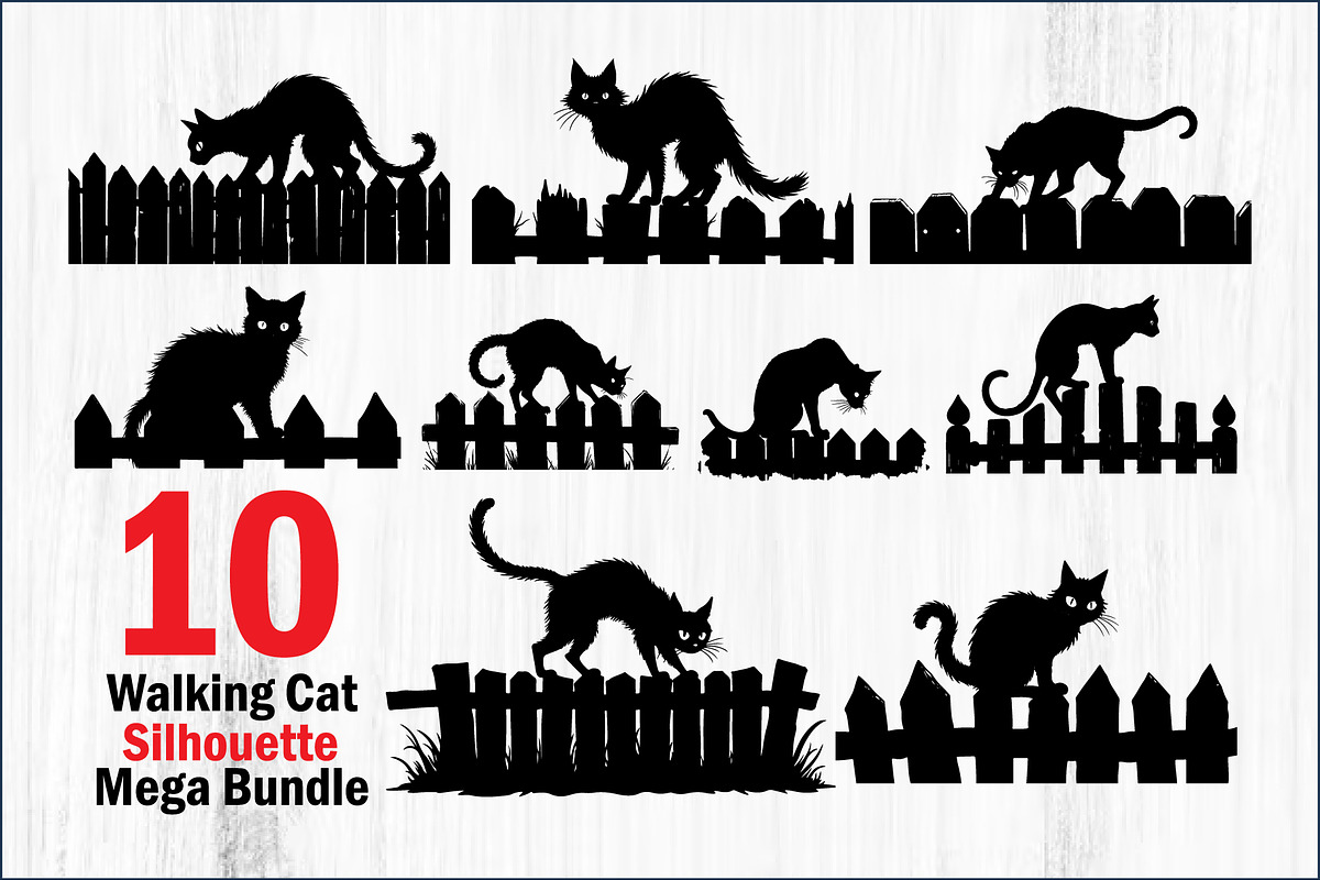 Elegant Cat  Silhouette Bundle, an Object Graphic by hafijul (Photo 1 of 10)