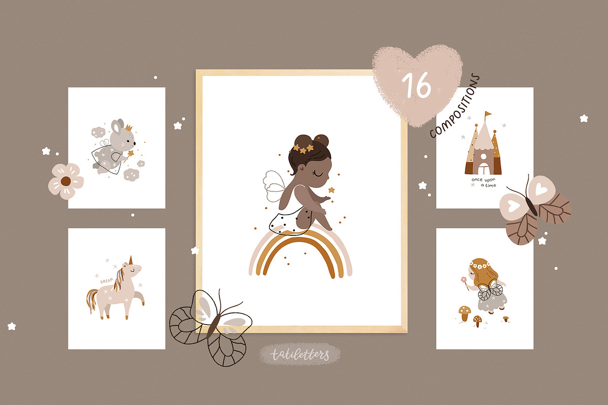 Fairy and Princess Kids collection, an Animal Illustration by tatiletters (Photo 11 of 12)
