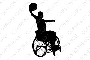 Basketball Wheelchair Man, a Person Illustration by Christos Georghiou