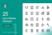 25 Zero Waste Lifestyle Icons, an Outline Icon by IconBunny (Thumbnail 1 of 2)