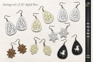 20 Svg earrings laser cut files