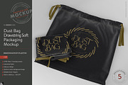 Drawstring Dust Bag Packaging Mockup, a Packaging Mockup by INCDesign (Thumbnail 1 of 9)