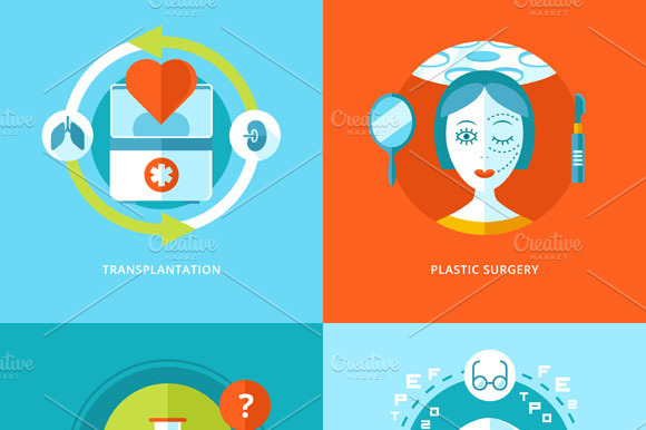 Flat Medical Icons Vector Set