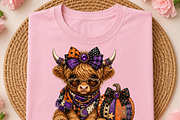 Glam Jeweled Highland Cow PNG, a Seasonal Illustration by DreamCafeArt (Thumbnail 2 of 6)