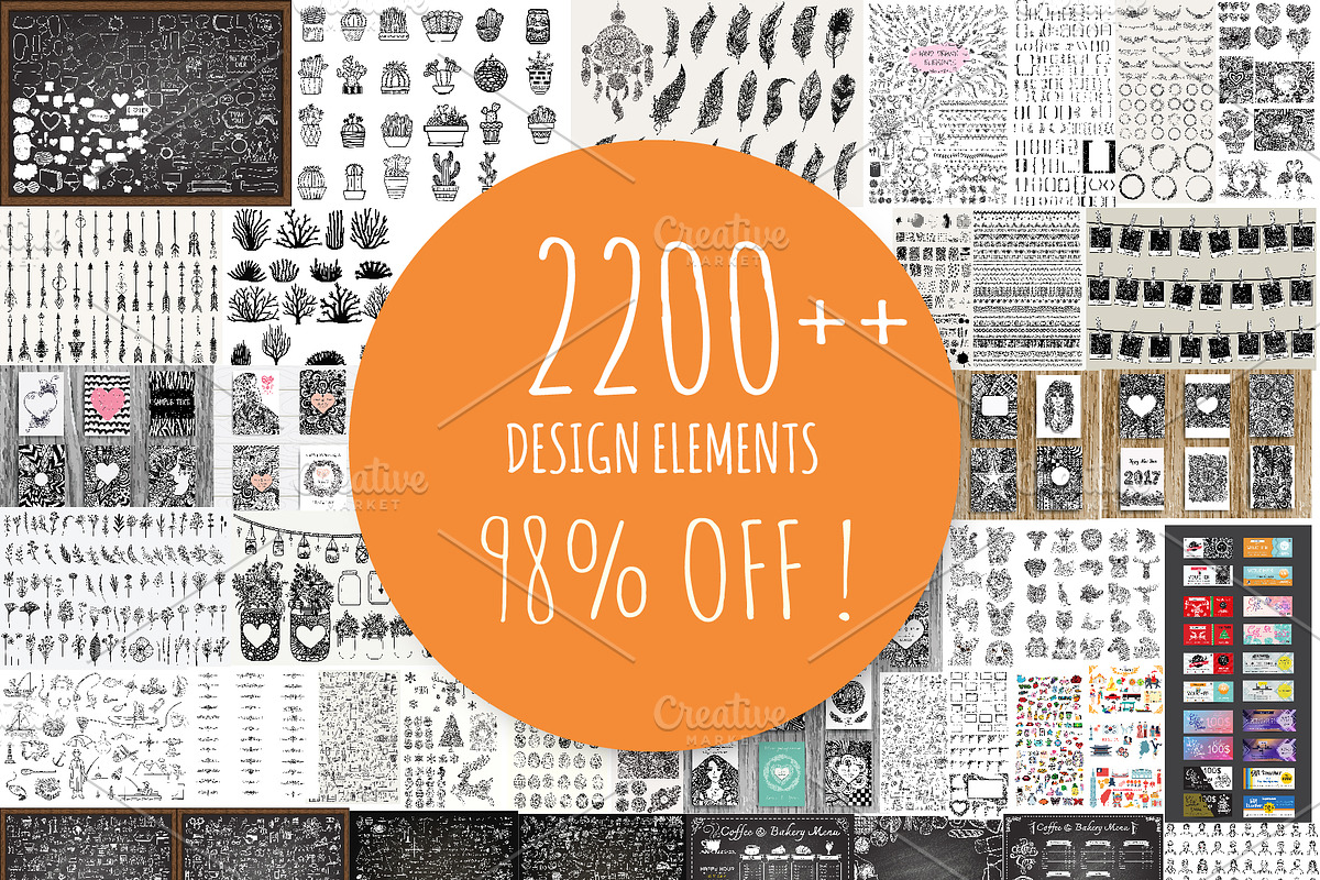 98 % OFF 2200++ Design elements, an Animal Illustration by Somjai King (Photo 1 of 45)