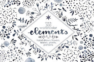 Watercolor Elements Bundle