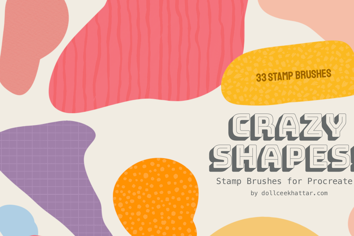 Crazy Shapes Procreate 33 Brushes, a Brush Add-On by Dollcee (Photo 1 of 3)