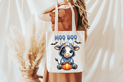 Moo Boo Halloween Cow PNG, an Illustration by DreamCafeArt (Thumbnail 2 of 6)