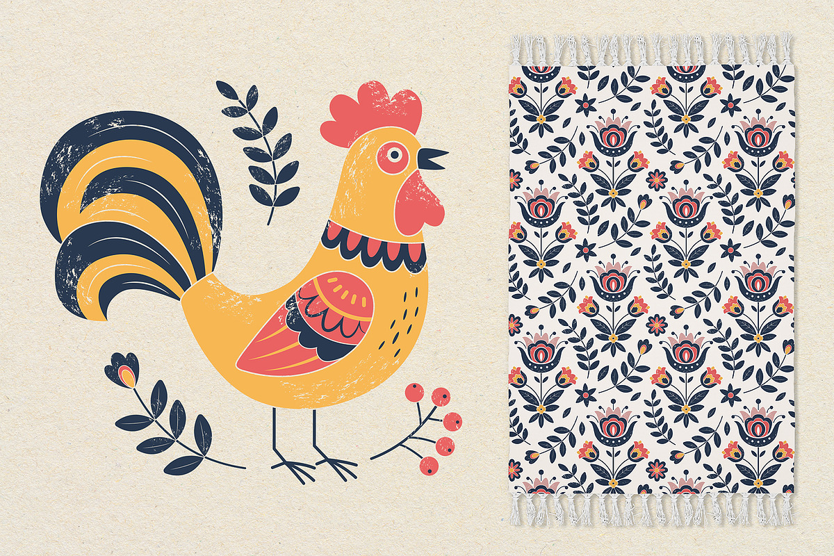 Folk Birds and Flowers Collection, an Illustration by Hanna's ArtLab (Photo 7 of 7)