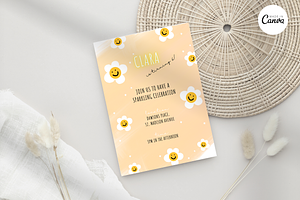 Floral Kids Birthday Invitation