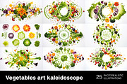 Vegetables art kaleidoscope, a Background Graphic by Handmadefont (Thumbnail 4 of 9)