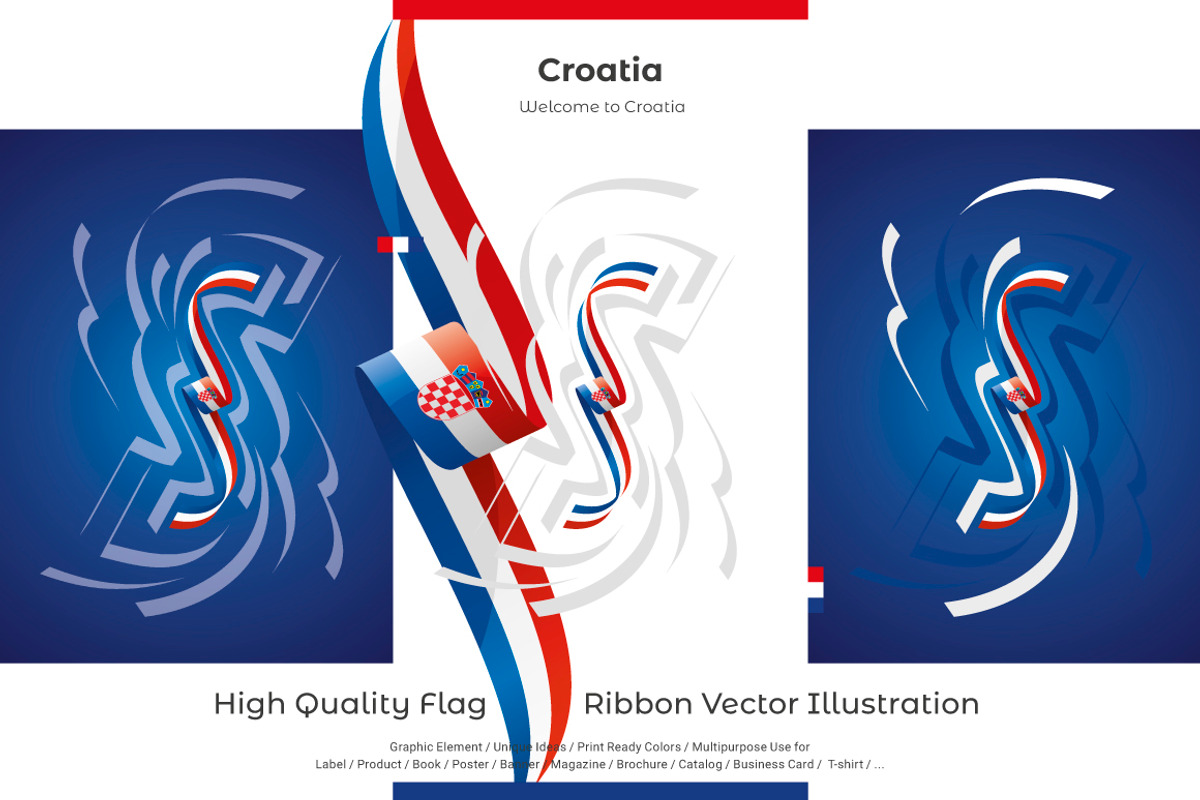 Croatia flag ribbon vector, a Templates & Theme by Simbos (Photo 2 of 9)