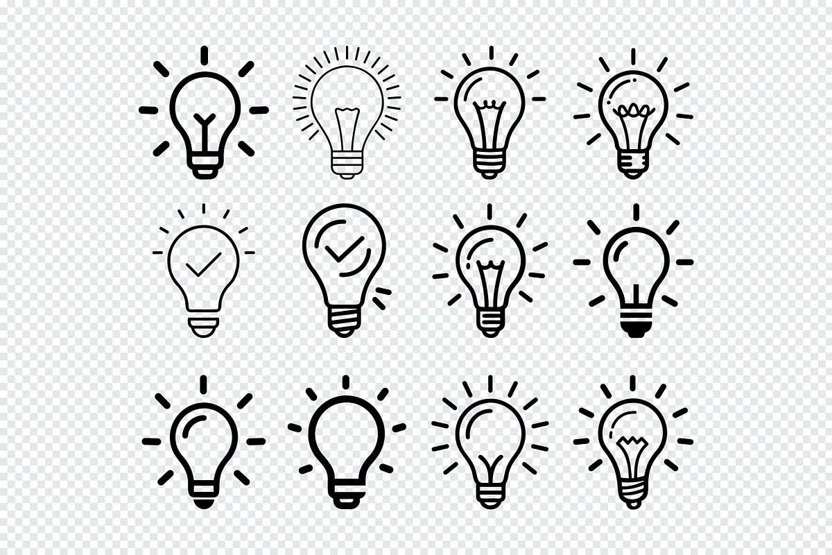 Collection of diverse light bulb ico, an Icon by Toufiqul