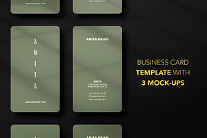 Business card Template & 3 Mock-up