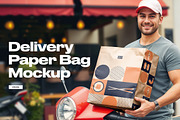 Restaurant Delivery Paper Bag Mockup, a Product Mockup by rebrandy (Thumbnail 1 of 8)