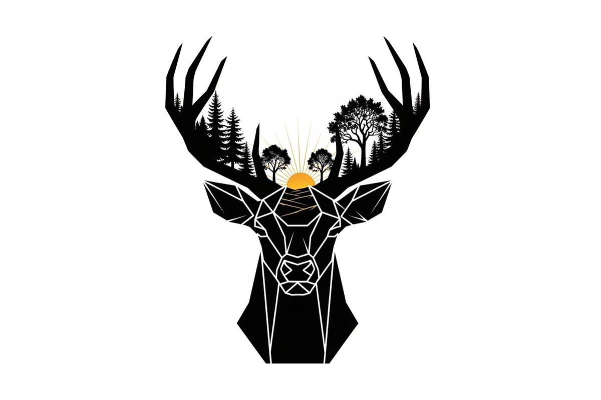 Artistic Geometric Deer Head Bundle, an Illustration by yasushie (Photo 30 of 31)