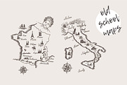 Maps of The Italy and The France, an Illustration by TheMountBirdStudio (Thumbnail 1 of 2)