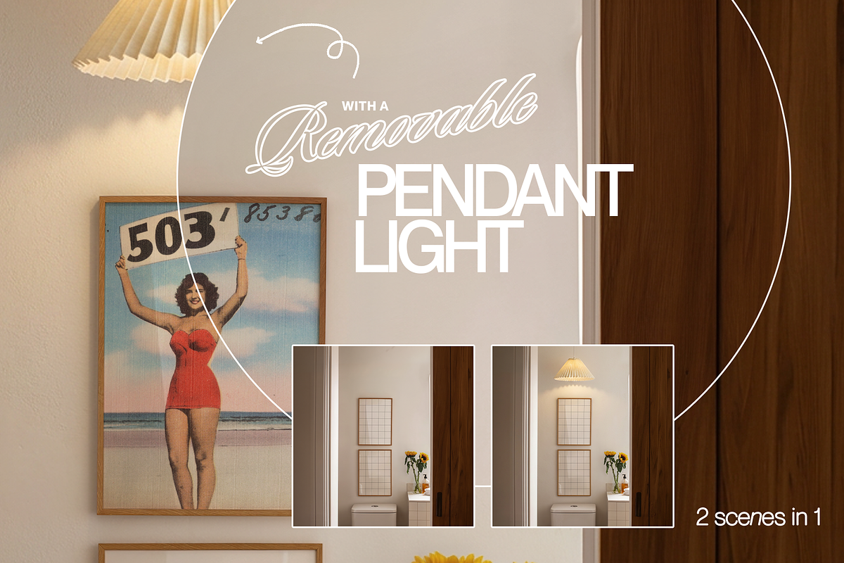 Set of Two Poster Mockups Washroom, an Advertising Mockup by WasMockups (Photo 4 of 6)
