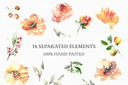Ginger - Watercolor Flowers Clipart, a Decorative Illustration by MariaScaroniAtelier (Thumbnail 3 of 6)