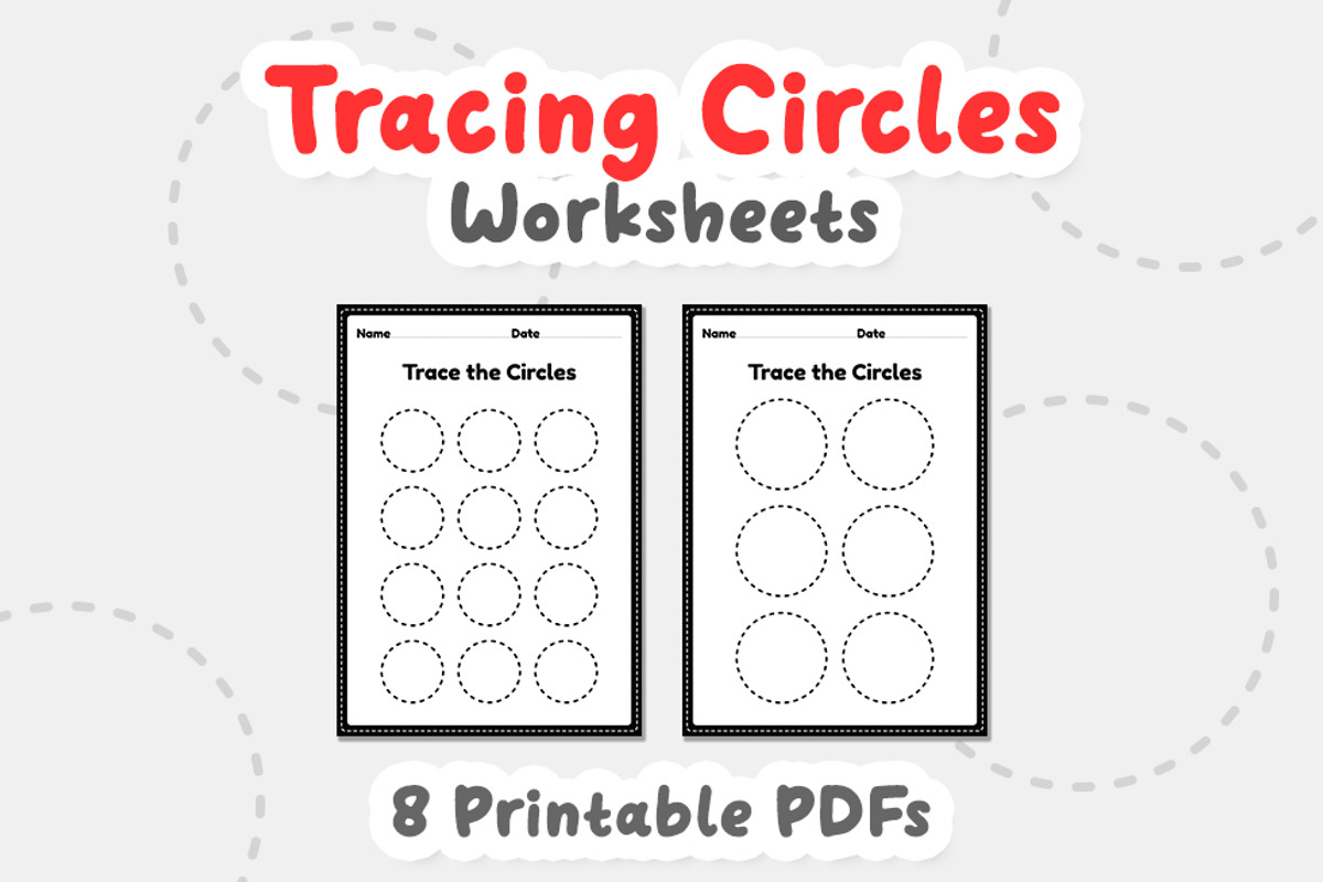 Tracing circles, shapes worksheets, an Education Illustration by TukTuk Design (Photo 3 of 4)