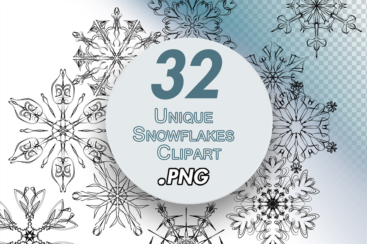 Unique Snowflakes Isolated on a Clea, an Object Graphic by BazziBa♥ (Photo 1 of 5)
